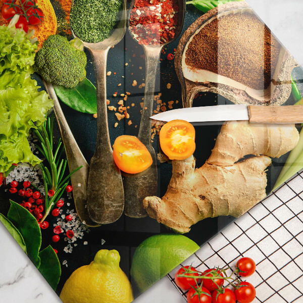 Steklena podloga za rezanje Kuhinjske začimbne žlice