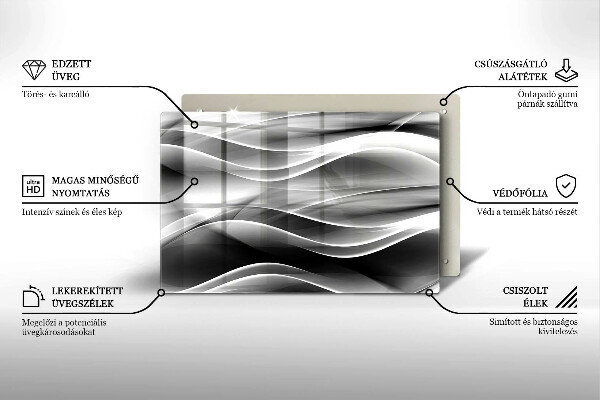 Steklena podloga za rezanje Abstrakcija nežne linije