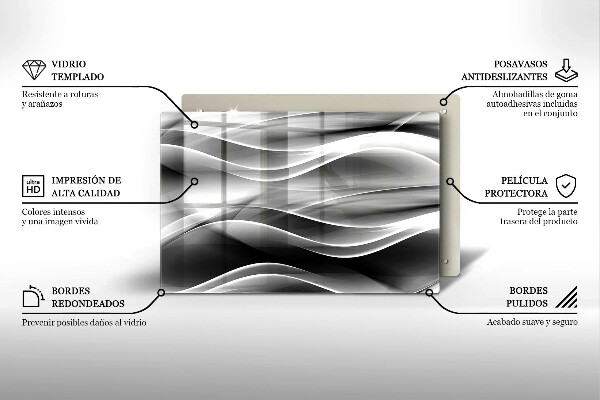 Steklena podloga za rezanje Abstrakcija nežne linije