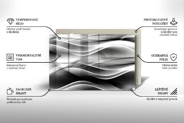 Steklena podloga za rezanje Abstrakcija nežne linije