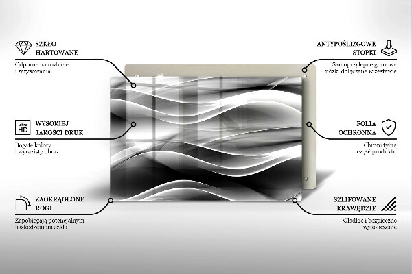 Steklena podloga za rezanje Abstrakcija nežne linije