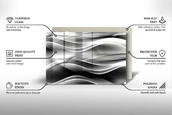 Steklena podloga za rezanje Abstrakcija nežne linije