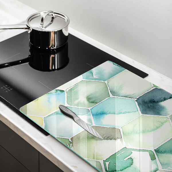 Steklena podloga za rezanje Akvarelni šesterokotniki