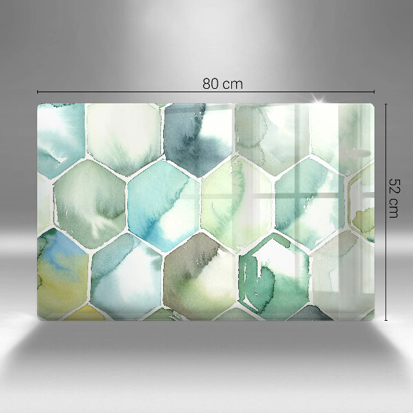 Steklena podloga za rezanje Akvarelni šesterokotniki