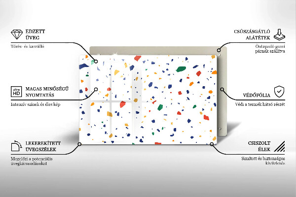 Steklena podloga za rezanje Pisana kamnina