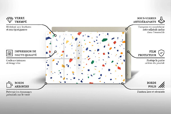 Steklena podloga za rezanje Pisana kamnina