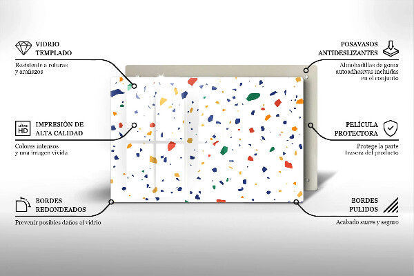 Steklena podloga za rezanje Pisana kamnina