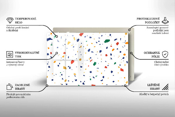 Steklena podloga za rezanje Pisana kamnina