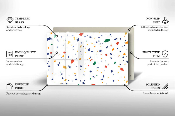 Steklena podloga za rezanje Pisana kamnina