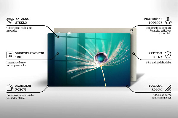 Steklena podloga za rezanje Rosa na regratu