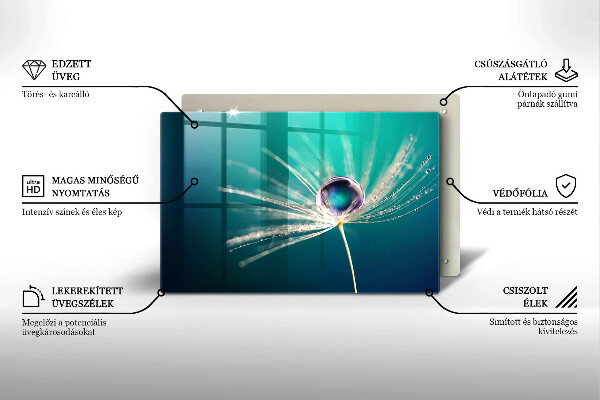 Steklena podloga za rezanje Rosa na regratu