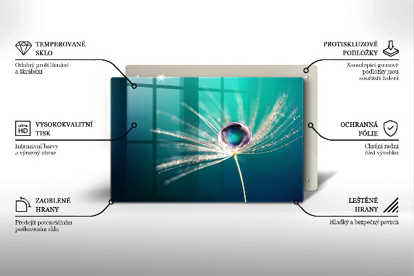 Steklena podloga za rezanje Rosa na regratu