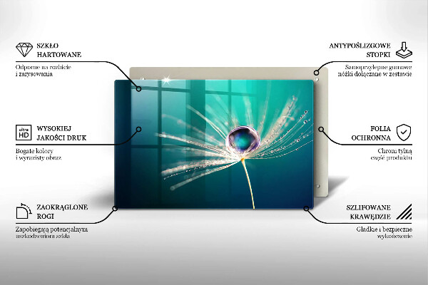Steklena podloga za rezanje Rosa na regratu