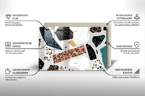 Steklena podloga za rezanje Kamenina