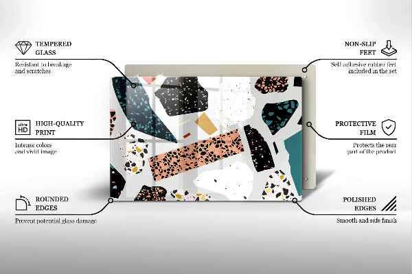 Steklena podloga za rezanje Kamenina