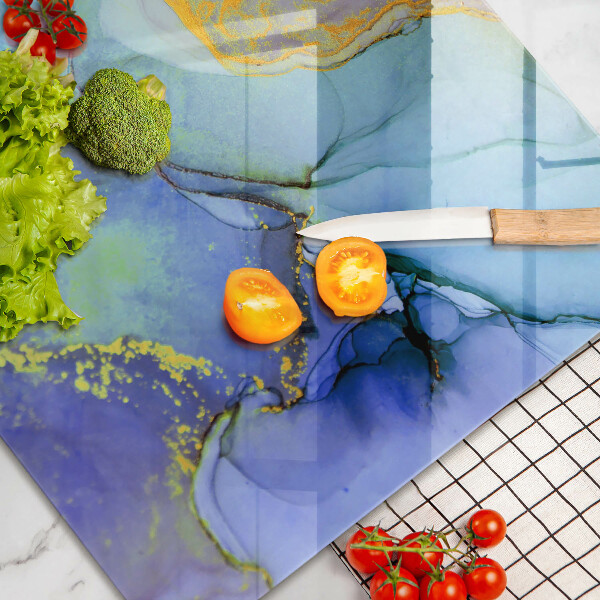 Steklena podloga za rezanje Razpokan zlati kamen