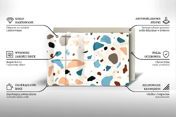 Steklena podloga za rezanje Dekorativna kamenina