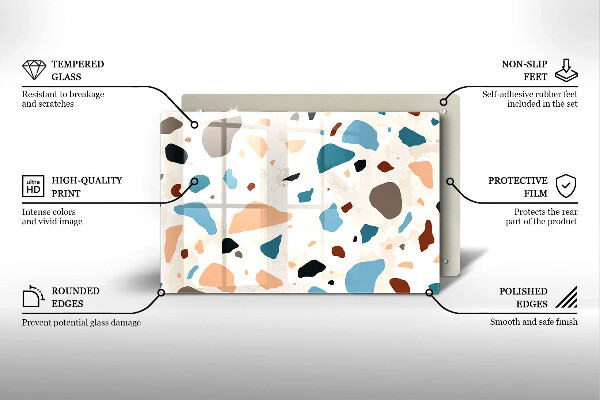 Steklena podloga za rezanje Dekorativna kamenina