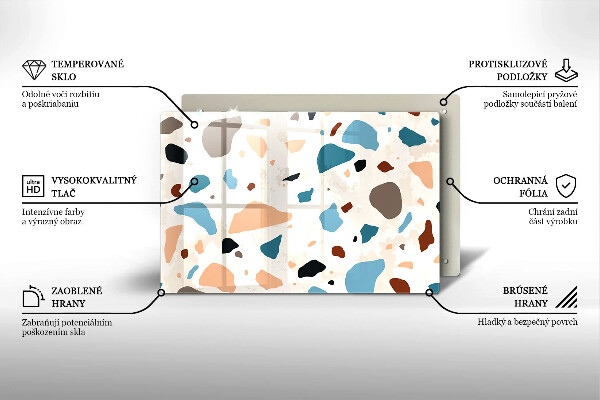 Steklena podloga za rezanje Dekorativna kamenina