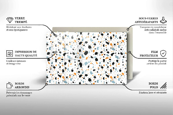 Steklena podloga za rezanje Dekorativna kamenina