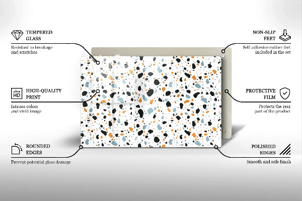 Steklena podloga za rezanje Dekorativna kamenina