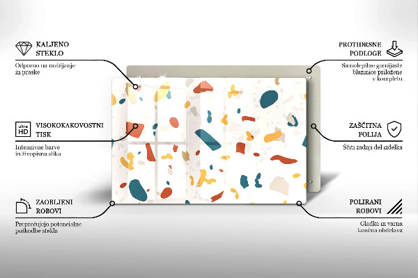 Steklena podloga za rezanje Dekorativna kamenina