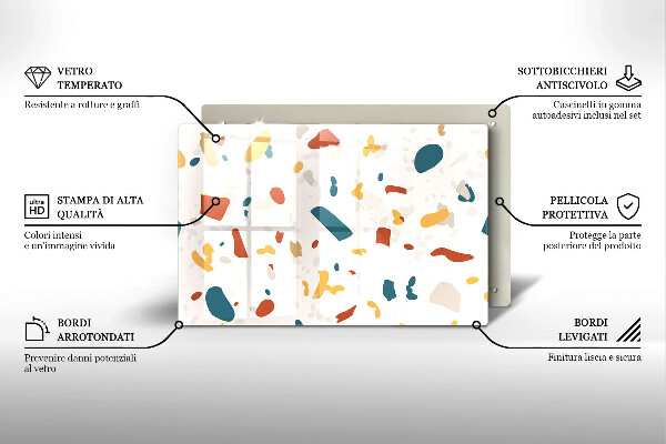 Steklena podloga za rezanje Dekorativna kamenina