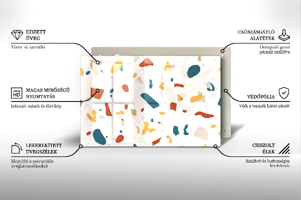 Steklena podloga za rezanje Dekorativna kamenina
