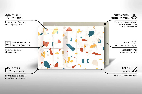 Steklena podloga za rezanje Dekorativna kamenina