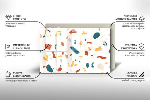 Steklena podloga za rezanje Dekorativna kamenina