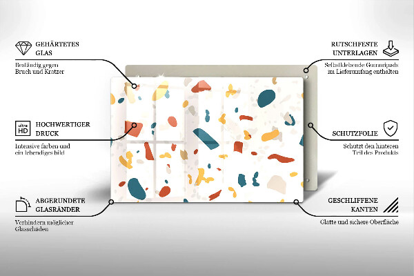 Steklena podloga za rezanje Dekorativna kamenina