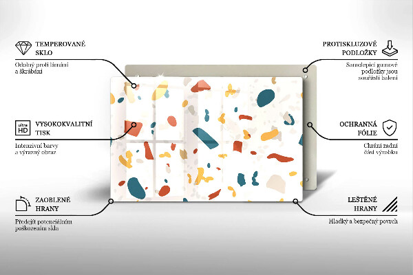 Steklena podloga za rezanje Dekorativna kamenina