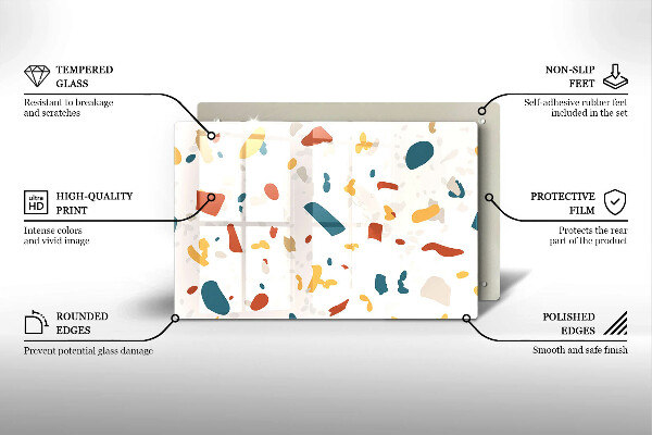 Steklena podloga za rezanje Dekorativna kamenina
