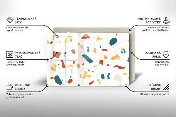 Steklena podloga za rezanje Dekorativna kamenina