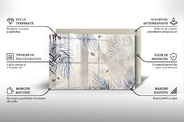 Steklena podloga za rezanje Subtilni listi