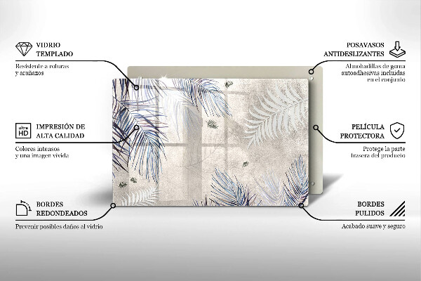 Steklena podloga za rezanje Subtilni listi