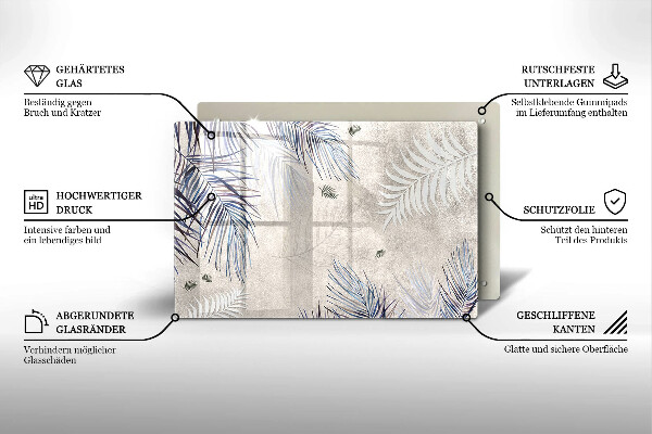 Steklena podloga za rezanje Subtilni listi