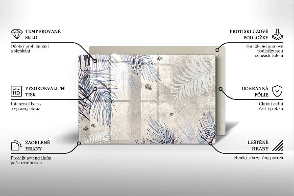 Steklena podloga za rezanje Subtilni listi