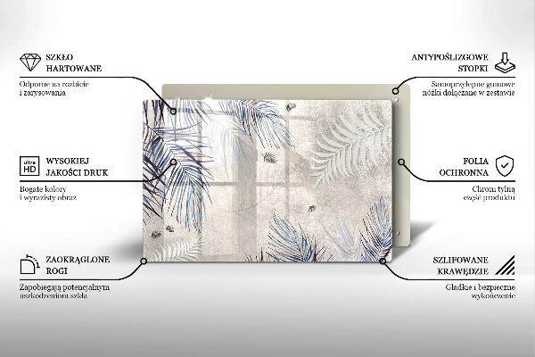 Steklena podloga za rezanje Subtilni listi