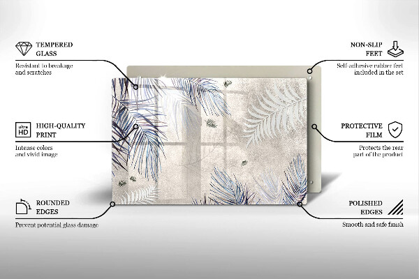 Steklena podloga za rezanje Subtilni listi