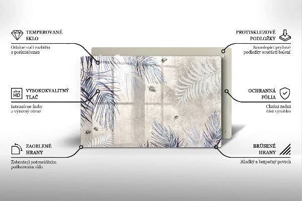 Steklena podloga za rezanje Subtilni listi