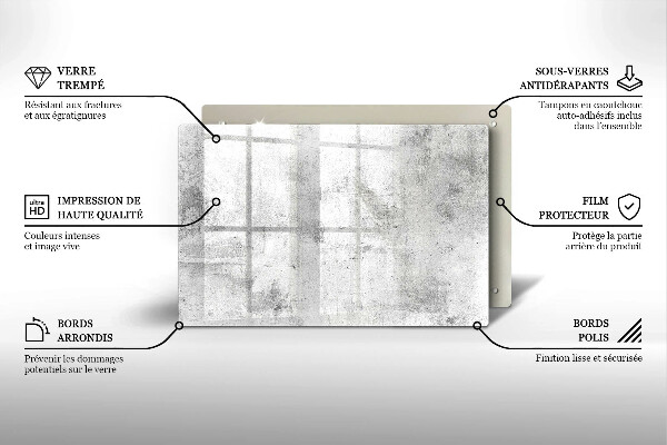 Steklena podloga za rezanje Tekstura betona