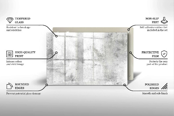 Steklena podloga za rezanje Tekstura betona