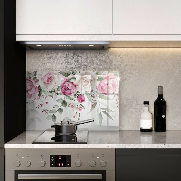 Steklena podloga za rezanje Akvarel vrtnice