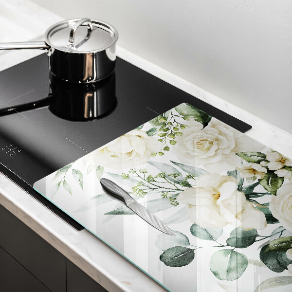 Steklena podloga za rezanje Akvarelne rože