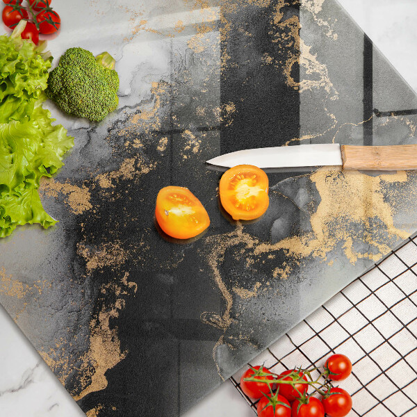 Steklena podloga za rezanje Abstrakcija z zlatom