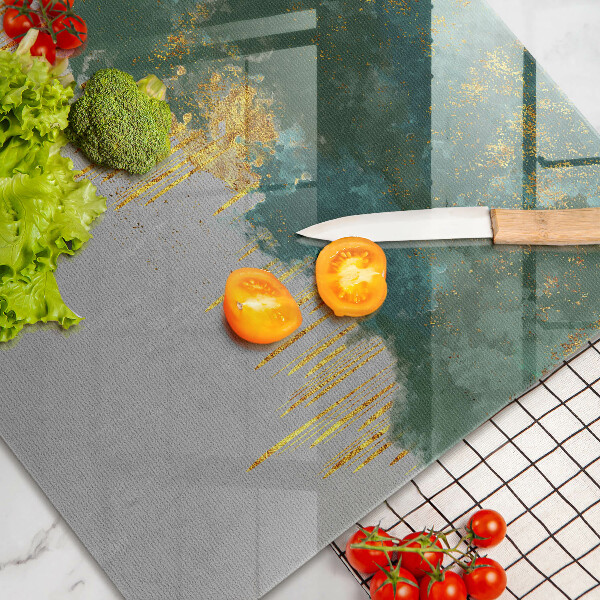 Steklena podloga za rezanje Abstrakcija z zlatom