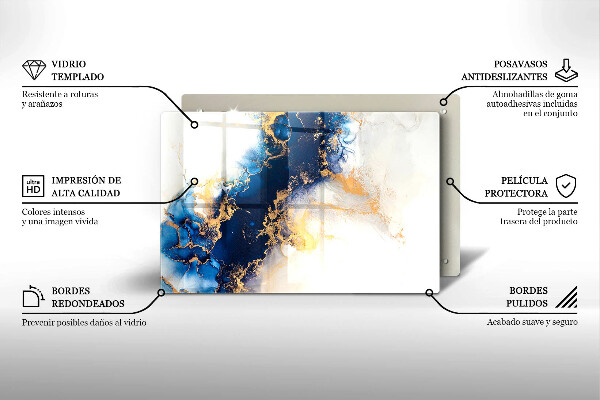 Steklena podloga za rezanje Abstrakcija z modro