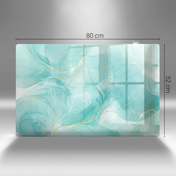 Steklena podloga za rezanje Modra in zlata abstrakcija