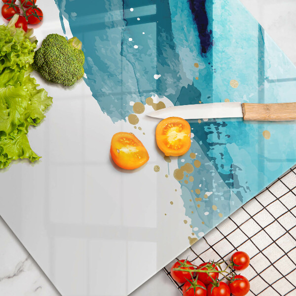 Steklena podloga za rezanje Modre lise